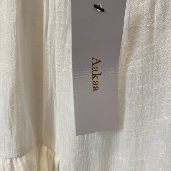 Ladies Aakaa Tiered Beachy Dress Adjustable Tie Shoulder Straps Size Large New - Picture 7 of 9